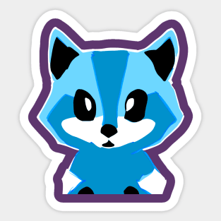 Colorful Cartoon Raccoon Kit aka Baby Trash Panda (MD23Ani001b) Sticker